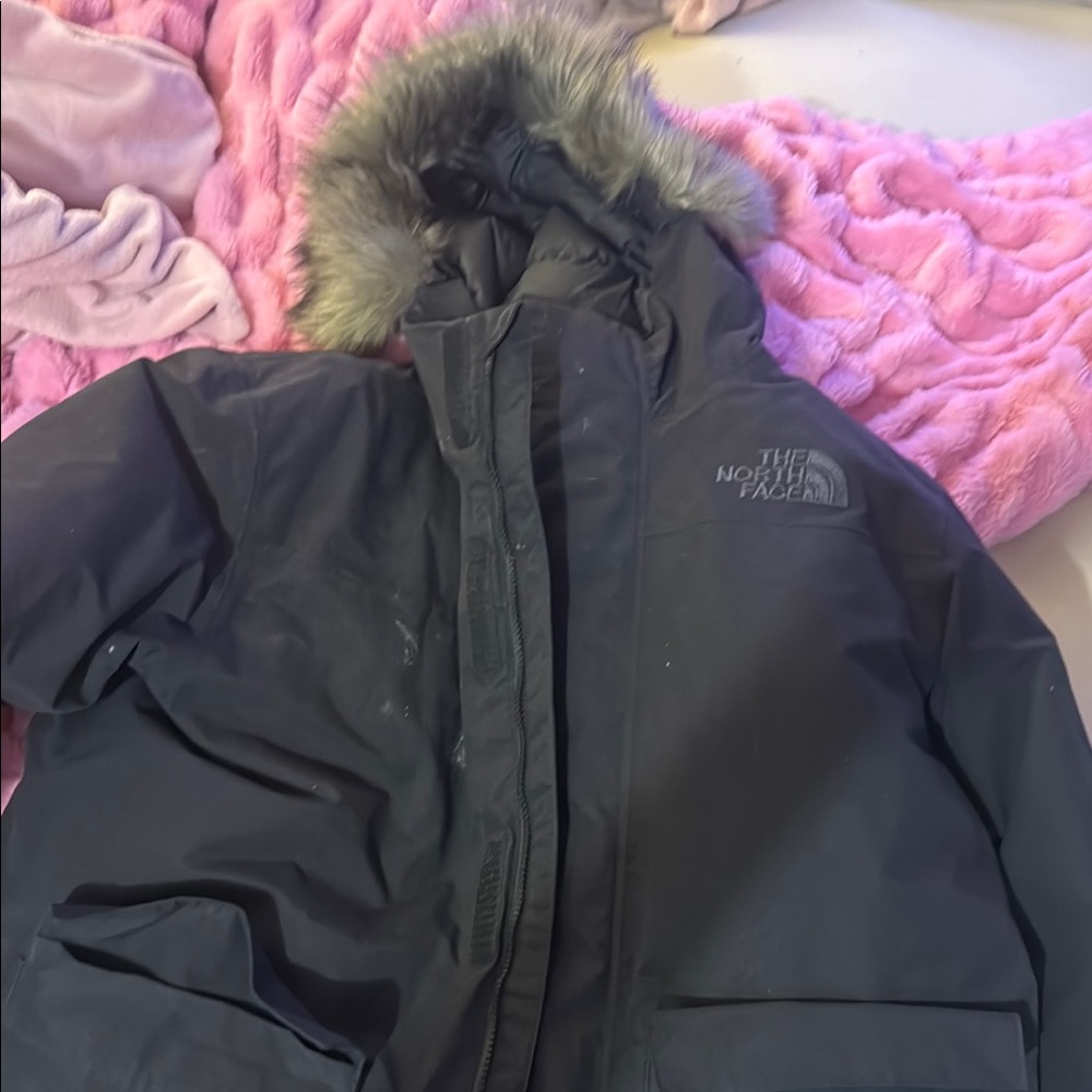 The North Face Black Parka with Faux Fur Trim